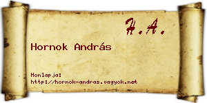 Hornok András névjegykártya